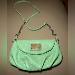 Mini Nine West Crossbody Mint Green w/Silver Hardware - This Bag is in EUC